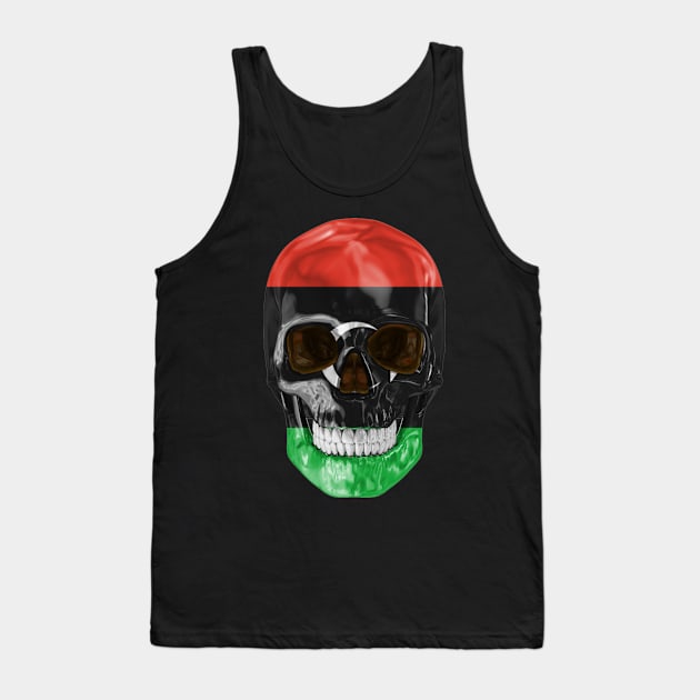 Libya Flag Skull - Gift for Libyan With Roots From Libya Tank Top by Country Flags